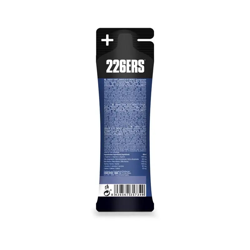 226Ers Energy Shot Stick 60 ml Bleu Énergie Moyenne 125 mg, 60 ml